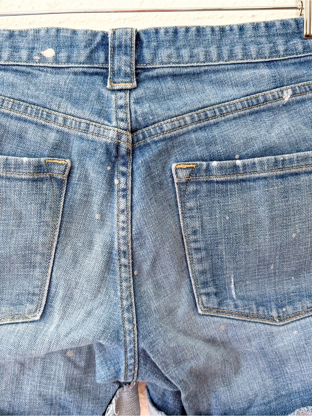J.Crew 5" High-Rise Light Wash Rolled Cuff Distressed Denim Shorts - Picture 9 of 10